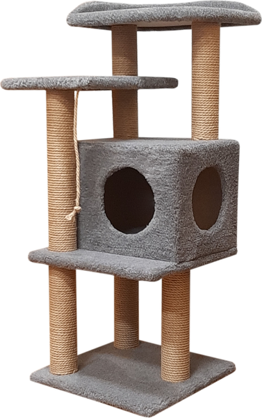 Изображение товара Комплекс для кошек Cat House Сирень 1.08 (джут серый)