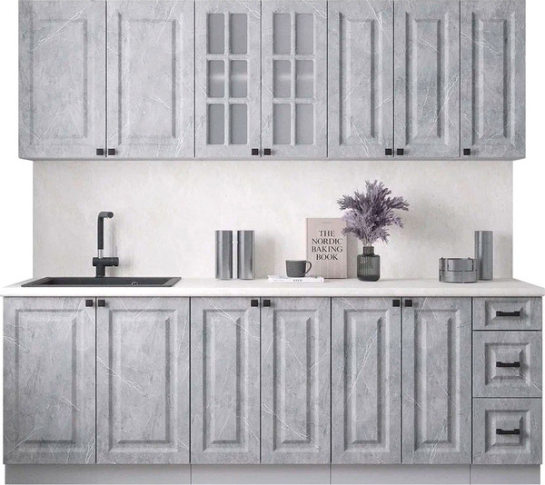 Изображение товара Кухонный гарнитур Интерлиния Мила Деко 2.3А (керамика/керамика/опал светлый)