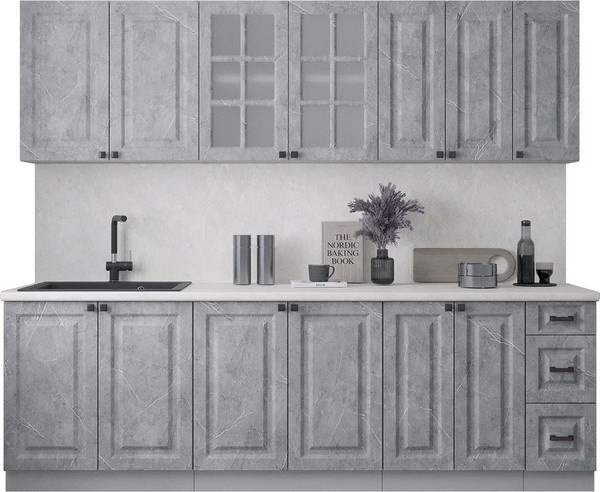 Изображение товара Кухонный гарнитур Интерлиния Мила Деко 2.5А (керамика/керамика/опал светлый)