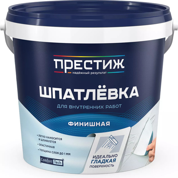 Изображение товара Шпатлевка ПРЕСТИЖ Водно-дисперсионная финишная (1.5кг, белый)