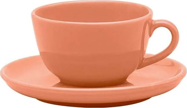 Изображение товара Чашка с блюдцем Oxford Flat Shape Apricot 136080 AO04-1A03