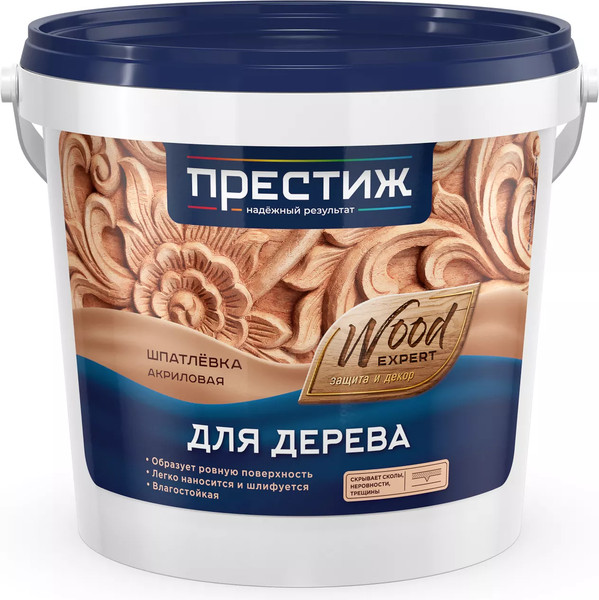 Изображение товара Шпатлевка готовая ПРЕСТИЖ Для дерева (1кг, белый)