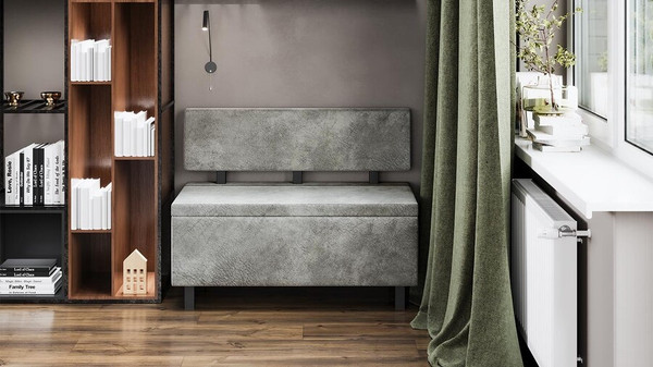 Изображение товара Скамья ТриЯ Брайтон прямая 100 (венге цаво/Wellmart Silver)