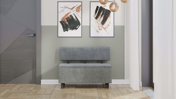 Изображение товара Скамья ТриЯ Брайтон прямая 100 (венге цаво/Wellmart Silver)