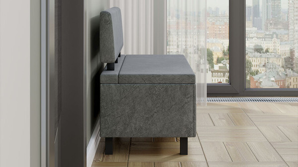 Изображение товара Скамья ТриЯ Брайтон прямая 100 (венге цаво/Wellmart Silver)