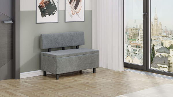 Изображение товара Скамья ТриЯ Брайтон прямая 100 (венге цаво/Wellmart Silver)