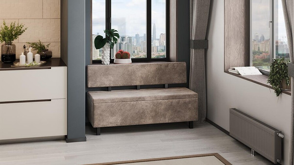 Изображение товара Скамья ТриЯ Брайтон прямая 130 (венге цаво/Wellmart Latte)