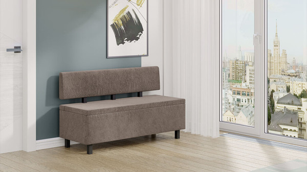 Изображение товара Скамья ТриЯ Брайтон прямая 130 (венге цаво/Wellmart Latte)