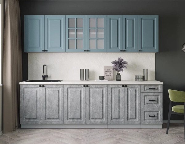 Изображение товара Кухонный гарнитур Интерлиния Мила Деко 2.6А (керамика/океан/опал светлый)