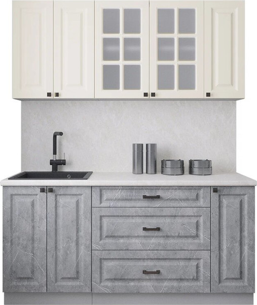 Изображение товара Кухонный гарнитур Интерлиния Мила Деко 1.7Б (керамика/белый/опал светлый)