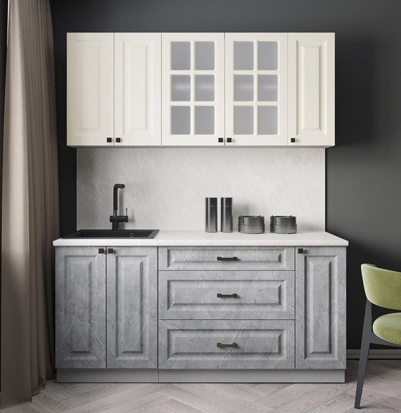 Изображение товара Кухонный гарнитур Интерлиния Мила Деко 1.7Б (керамика/белый/опал светлый)