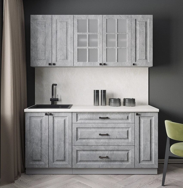 Изображение товара Кухонный гарнитур Интерлиния Мила Деко 1.7Б (керамика/керамика/опал светлый)