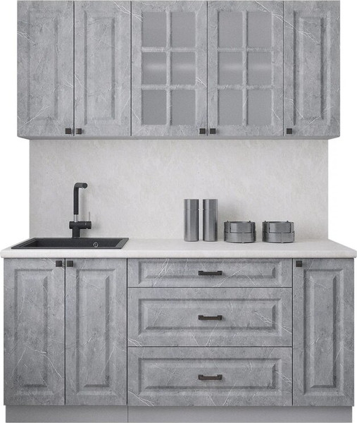 Изображение товара Кухонный гарнитур Интерлиния Мила Деко 1.7Б (керамика/керамика/опал светлый)