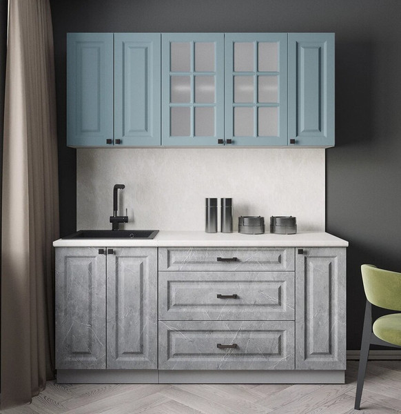 Изображение товара Кухонный гарнитур Интерлиния Мила Деко 1.7Б (керамика/океан/опал светлый)