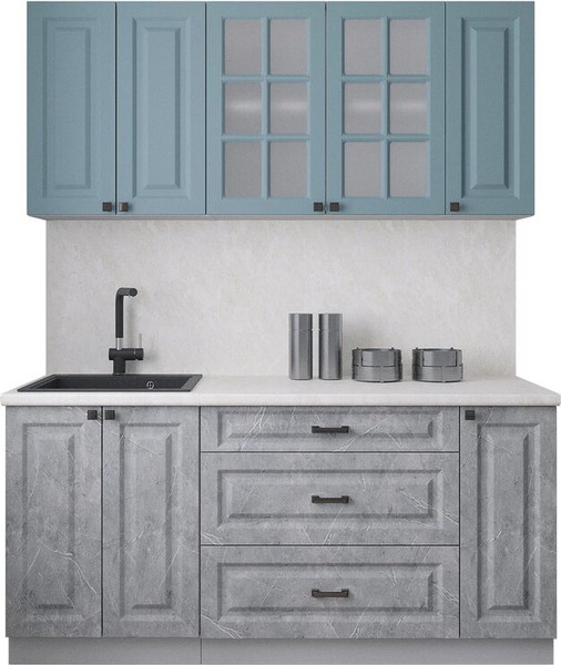 Изображение товара Кухонный гарнитур Интерлиния Мила Деко 1.7Б (керамика/океан/опал светлый)