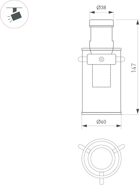Изображение товара Трековый светильник Arlight ART-APRIORI-LANTERN-C-R60-5W Warm3000 BK 350deg / 044773