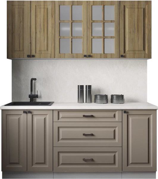 Изображение товара Кухонный гарнитур Интерлиния Мила Деко 1.8Б (дуб вотан/луна/опал светлый)