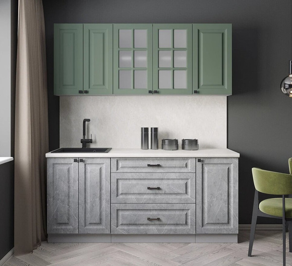 Изображение товара Кухонный гарнитур Интерлиния Мила Деко 1.8Б (керамика/мята/опал светлый)