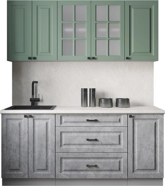 Изображение товара Кухонный гарнитур Интерлиния Мила Деко 1.8Б (керамика/мята/опал светлый)