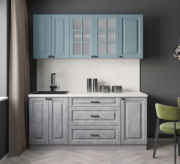 Изображение товара Кухонный гарнитур Интерлиния Мила Деко 1.8Б (керамика/океан/опал светлый)