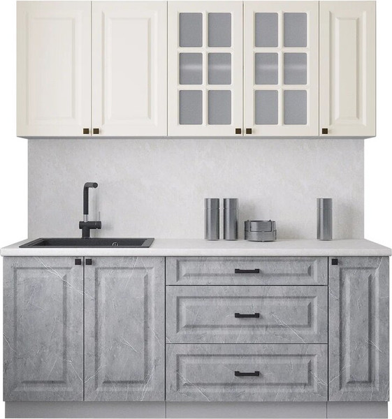 Изображение товара Кухонный гарнитур Интерлиния Мила Деко 1.9Б (керамика/белый/опал светлый)