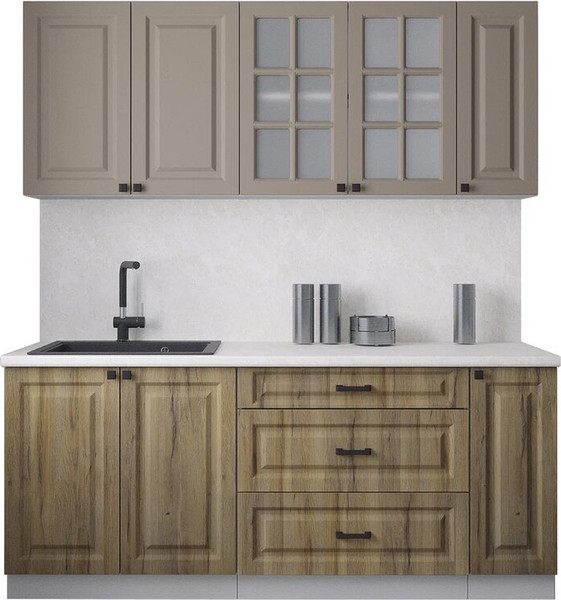 Изображение товара Кухонный гарнитур Интерлиния Мила Деко 1.9Б (луна/дуб вотан/опал светлый)