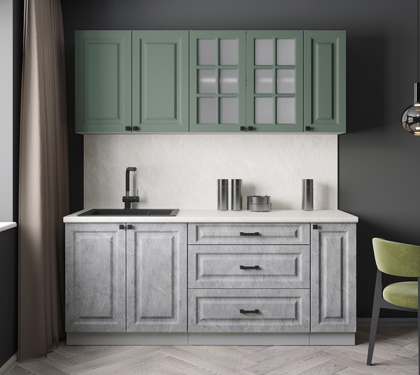 Изображение товара Кухонный гарнитур Интерлиния Мила Деко 1.9Б (керамика/мята/опал светлый)