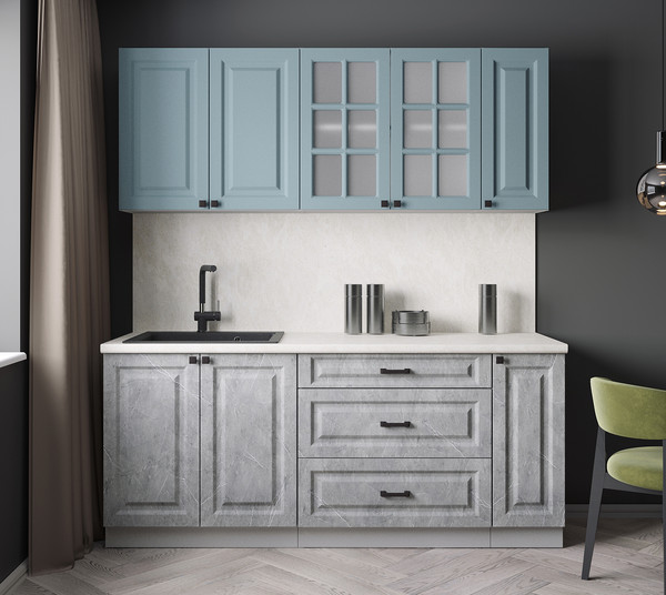 Изображение товара Кухонный гарнитур Интерлиния Мила Деко 1.9Б (керамика/океан/опал светлый)