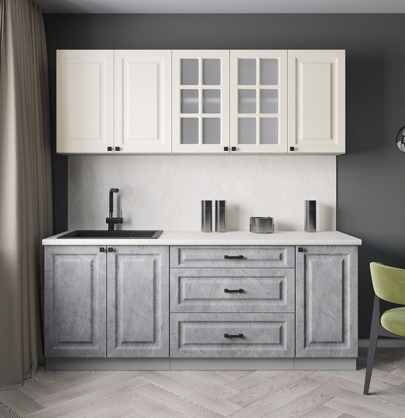 Изображение товара Кухонный гарнитур Интерлиния Мила Деко 2.0Б (керамика/белый/опал светлый)