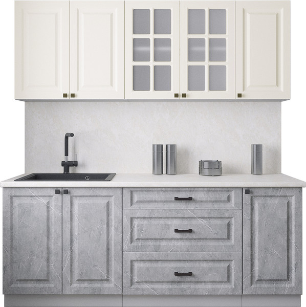 Изображение товара Кухонный гарнитур Интерлиния Мила Деко 2.0Б (керамика/белый/опал светлый)