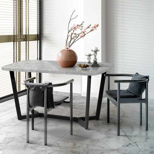 Изображение товара Обеденный стол Millwood Лофт Мюнхен Л 1200х700х750 / 40668_bet_ch_33 (бетон/металл черный)