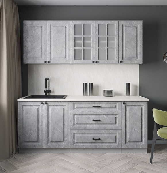 Изображение товара Кухонный гарнитур Интерлиния Мила Деко 2.0Б (керамика/керамика/опал светлый)