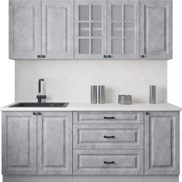 Изображение товара Кухонный гарнитур Интерлиния Мила Деко 2.0Б (керамика/керамика/опал светлый)