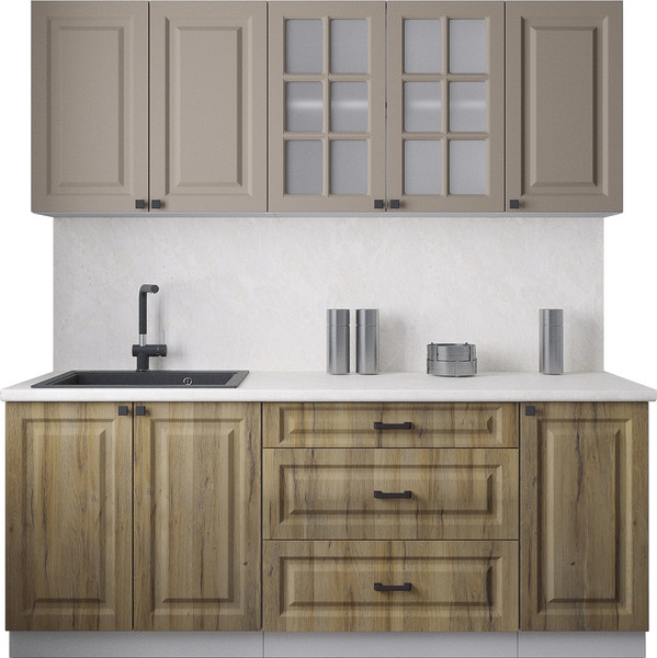 Изображение товара Кухонный гарнитур Интерлиния Мила Деко 2.0Б (дуб вотан/луна/опал светлый)