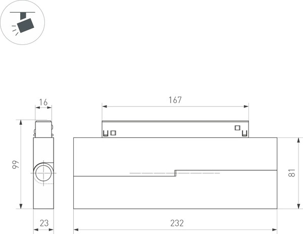 Изображение товара Трековый светильник Arlight MAG-ORIENT-FLAT-FOLD-S230-12W Day4000 WH 80deg / 035857(1)