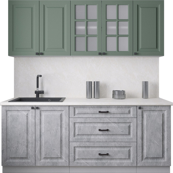 Изображение товара Кухонный гарнитур Интерлиния Мила Деко 2.0Б (керамика/мята/опал светлый)