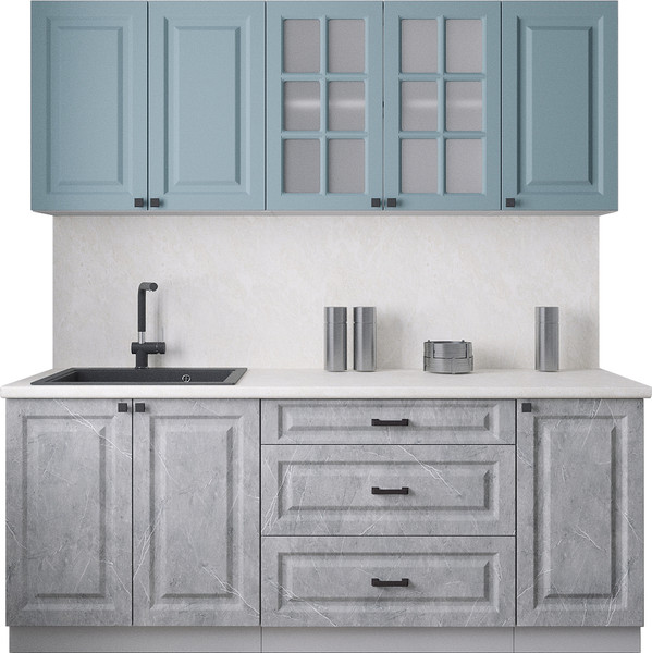 Изображение товара Кухонный гарнитур Интерлиния Мила Деко 2.0Б (керамика/океан/опал светлый)