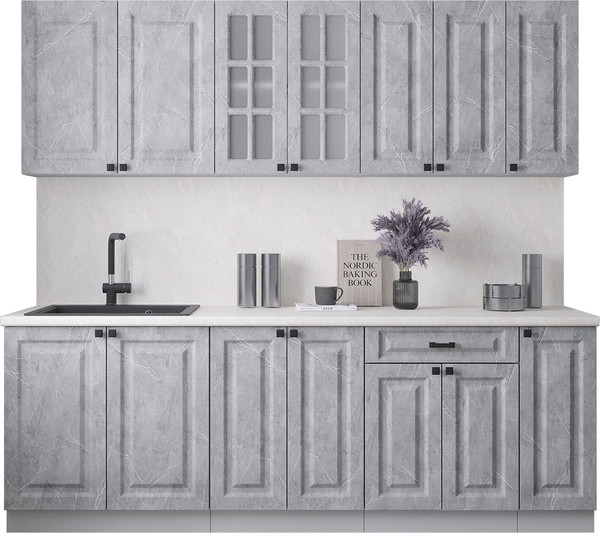 Изображение товара Кухонный гарнитур Интерлиния Мила Деко 2.3Б (керамика/керамика/опал светлый)