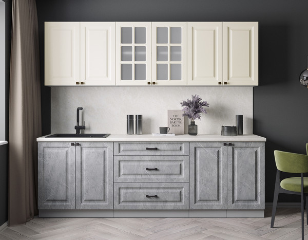 Изображение товара Кухонный гарнитур Интерлиния Мила Деко 2.4Б (керамика/белый/опал светлый)