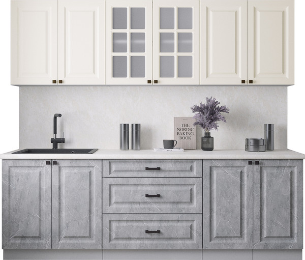 Изображение товара Кухонный гарнитур Интерлиния Мила Деко 2.4Б (керамика/белый/опал светлый)