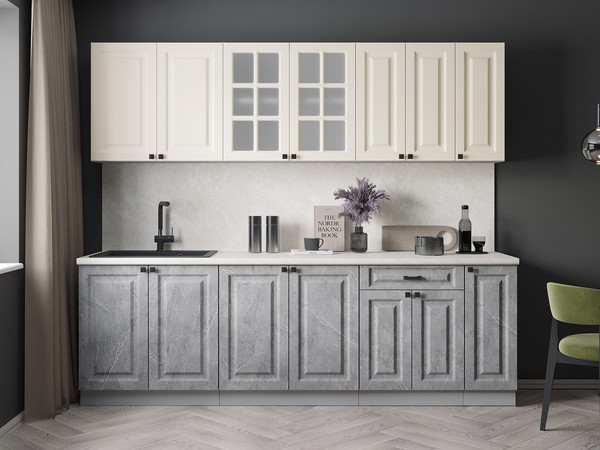 Изображение товара Кухонный гарнитур Интерлиния Мила Деко 2.5Б (керамика/белый/опал светлый)