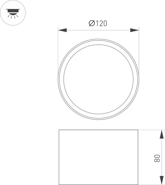 Изображение товара Точечный светильник Arlight SP-BISCOTTO-R120-12W Warm3300-MIX BK-GD 80deg / 055026