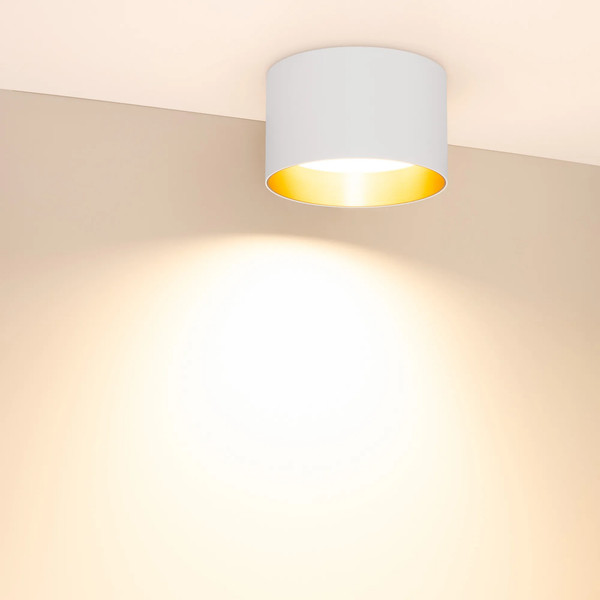 Изображение товара Точечный светильник Arlight SP-BISCOTTO-R140-15W Warm3300-MIX WH-GD 80deg / 054915