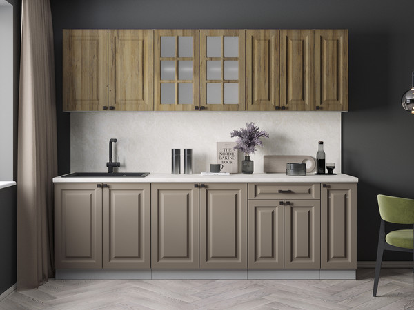 Изображение товара Кухонный гарнитур Интерлиния Мила Деко 2.5Б (луна/дуб вотан/опал светлый)