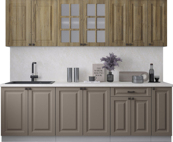 Изображение товара Кухонный гарнитур Интерлиния Мила Деко 2.5Б (луна/дуб вотан/опал светлый)