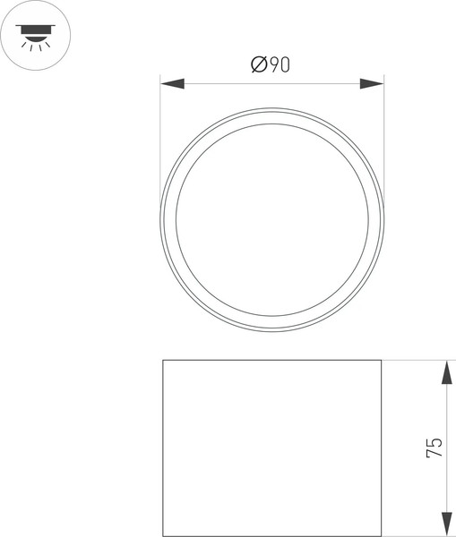 Изображение товара Точечный светильник Arlight SP-BISCOTTO-R90-8W Warm3300-MIX BK 80deg / 054911