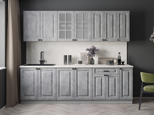 Изображение товара Кухонный гарнитур Интерлиния Мила Деко 2.5Б (керамика/керамика/опал светлый)