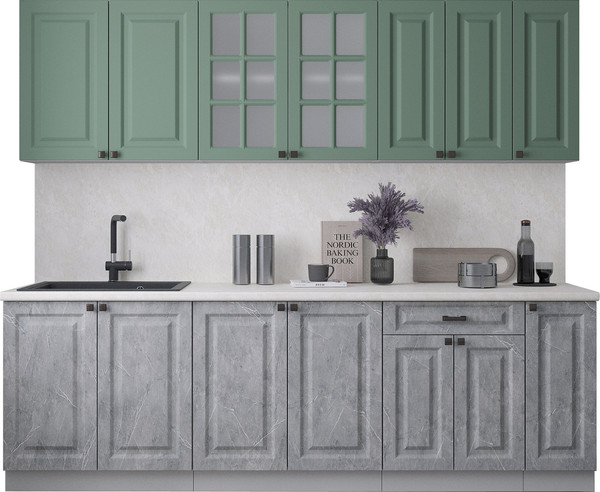 Изображение товара Кухонный гарнитур Интерлиния Мила Деко 2.5Б (керамика/мята/опал светлый)