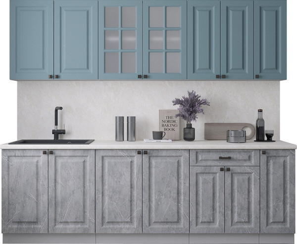 Изображение товара Кухонный гарнитур Интерлиния Мила Деко 2.5Б (керамика/океан/опал светлый)