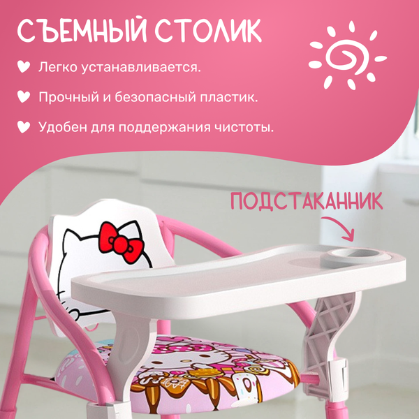 Изображение товара Стульчик для кормления NINO Mini (розовый)